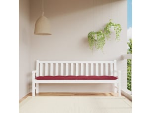 Coussin de banc de jardin, coussin d'assise rouge bordeaux 200x50x7 cm cf52817