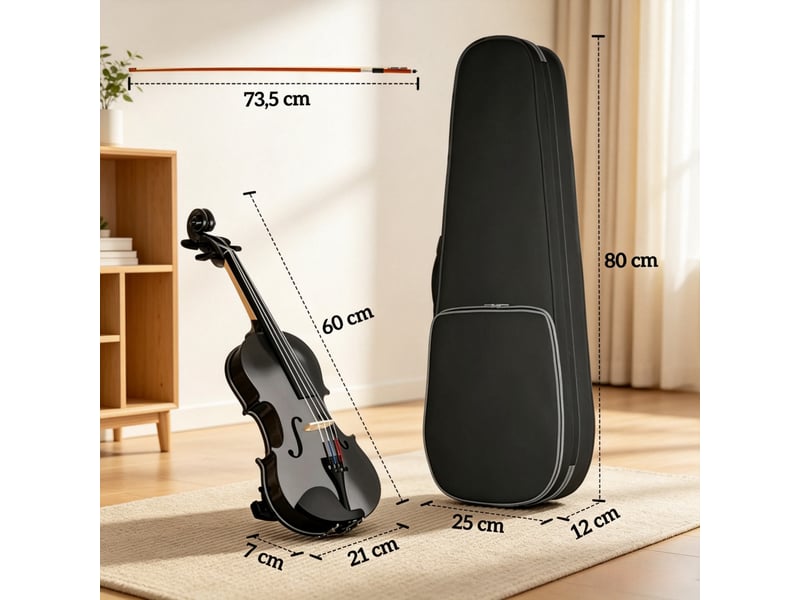 Set violon 44 en bois massif pour adultes et débutants avec étui léger portable - Conforama C