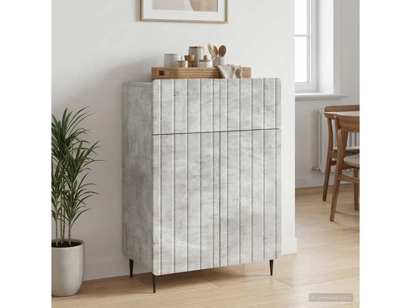  Buffet - bahut - meuble de rangement gris béton 66 x 34,5 x 92 cm bois d'ingénierie  - Conforama D
