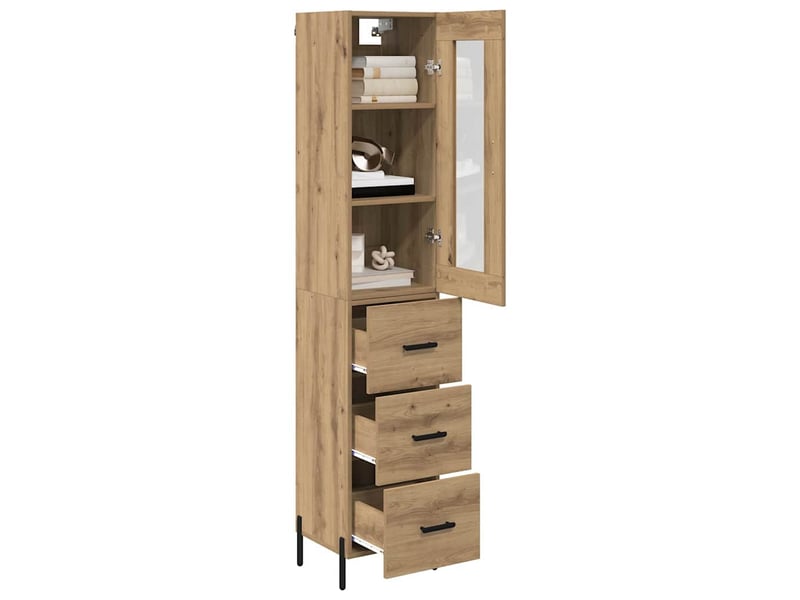 Buffet - haut armoire chêne artisanal 34,5 x 34 x 180 cm - Conforama C