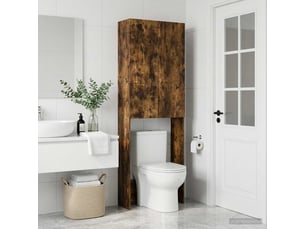 Armoire de toilette, meuble de toilette delft chêne fumé 66x25.5x190 cm