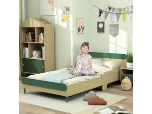 Lit simple 90x190 cm <strong></strong>  <strong></strong> coloris vert