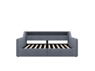 Lit banquette 90x200 cm <strong>ZOVIRA</strong>  <strong></strong> coloris gris