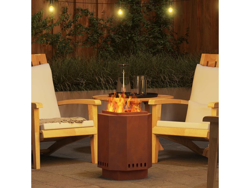  Brasero exterieur, foyer sans fumée rouillé 38x38x51 cm acier patiné shl88937  - Conforama D