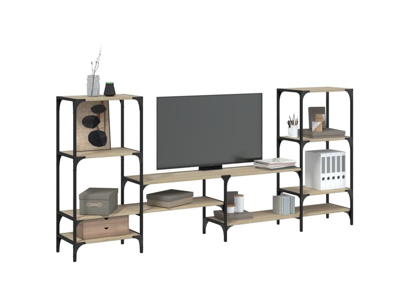  Meuble tv - banc tv - meuble de rangement chêne sonoma 206,5x28,5x95 cm bois d'ingénierie  - Conforama B