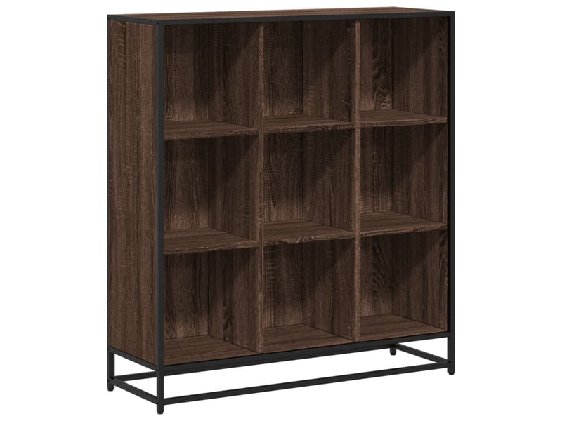  Bibliothèque, meuble de rangement salon chêne marron 97,5x33x107,5cm bois ingénierie métal  - Conforama A