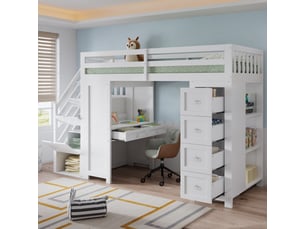 Lit mezzanine 90x200 cm <strong></strong>  <strong>Qualité haut de gamme</strong> coloris blanc
