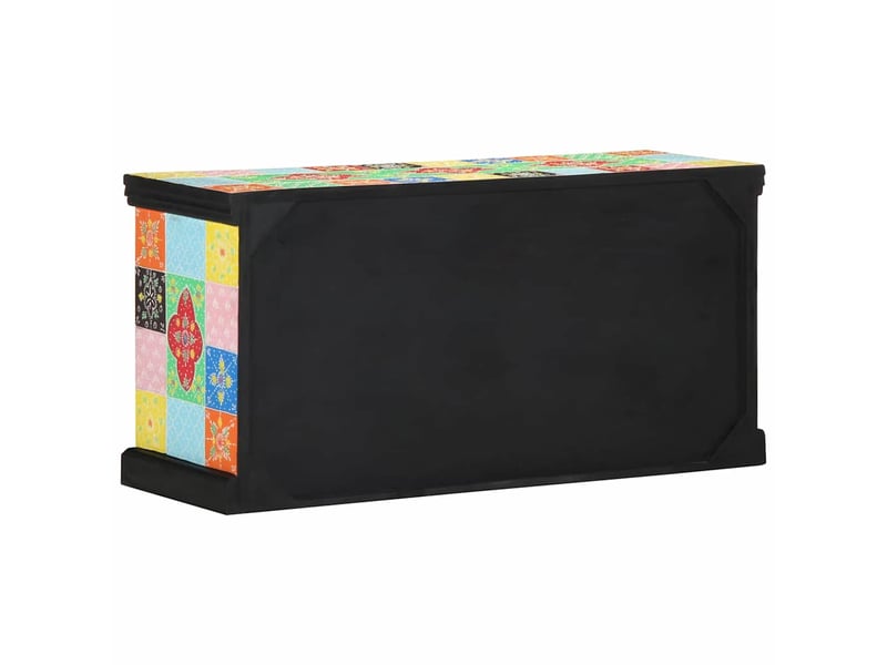  Meuble tv - banc tv - meuble de rangement 100 x 35 x 50 cm multicolore bois de mangue massif  - Conforama D
