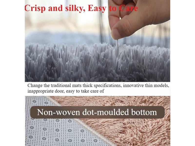  Tapis ovale épais et moelleux, tapis de chambre à coucher, tapis de chevet antidérapant et moelleux, 80 x 160 cm  - Conforama D