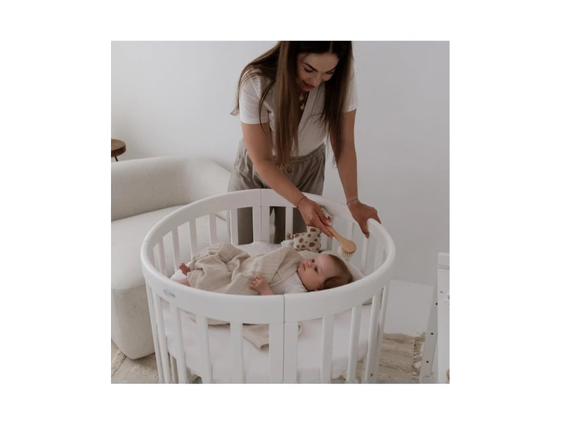 Lit bébé évolutif 7 en 1 ovale - blanc waldin OWAL-W - Conforama B