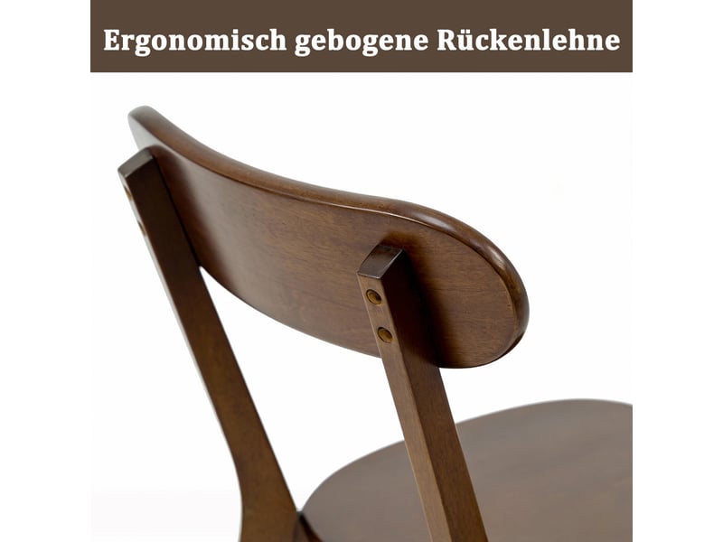  Lot de 2 chaises de salle à manger,49,5x40x78 cm,bois,coloris noyer  - Conforama E