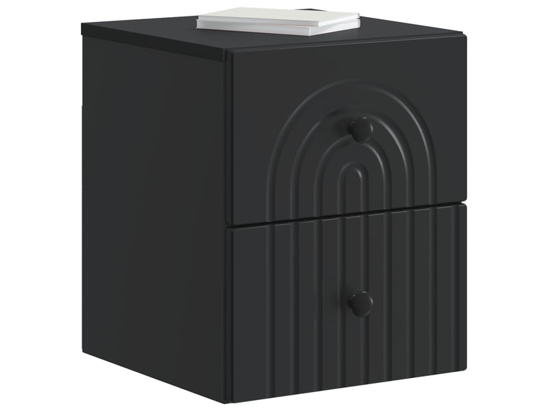  Table de chevet - cabinet de chevet - table de nuit mural 2 pc noir 33 x 34,5 x 40 cm  - Conforama B