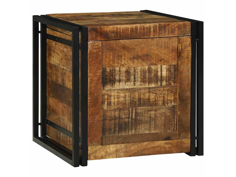  Boîte de rangement, coffre de rangement marron et noir 50x50x50 cm shl6198  - Conforama D