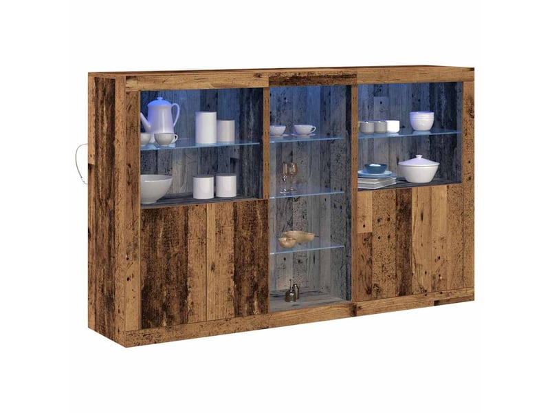 Buffet - bahut - meuble de rangement led bois ancien 162 x 37 x 100 cm bois d'ingénierie - Conforama C
