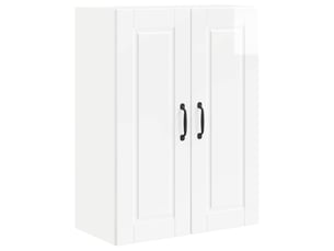 Meuble mural de cuisine, armoire de cuisine blanc brillant 60x31x80cm
