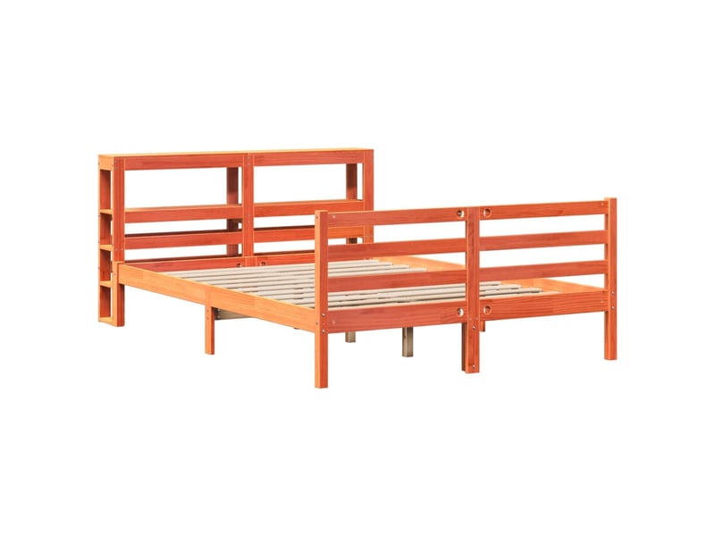  Lit double- lit adulte -  cadre de lit sans matelas  marron 120x190cm bois pin massif  - Conforama B