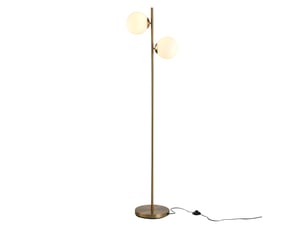 Lampadaire 2 lampes 39x28x165 cm design moderne métal doré et blanc
