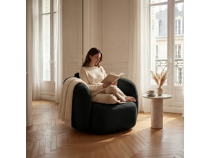 Fauteuil luna noir 3 places