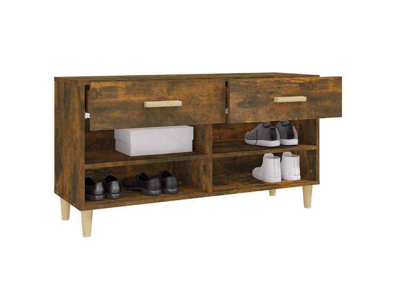 Armoire à chaussures chêne fumé 102x35x55 cm bois d'ingénierie shl7157  - Conforama E