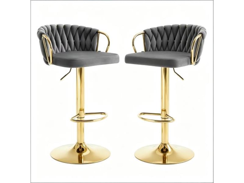  Tabourets de bar confortables – lot de 2, chaise café élégante avec coussin doux  - Conforama A