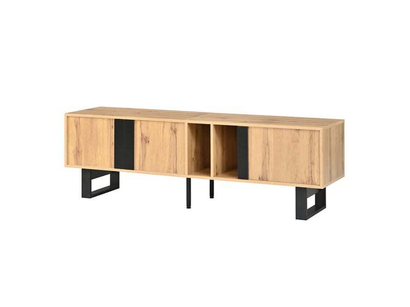  Meuble tv 3 portes et 2 niches avec passe-câbles 160 x 40 x 50 cm GL1467N - Conforama B