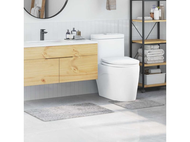  Ensemble de tapis de bain antidérapants 2 pc gris 50 x 50 cm pp cf64742  - Conforama B