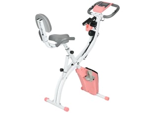 Vélo 2 en 1, écran lcd, cardio réglable, siègeroues, pliable, 8 résistances, câble tension, acier.