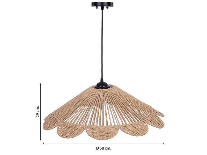  Lampe de plafond en papier beige d58xh29 cm  - Conforama D