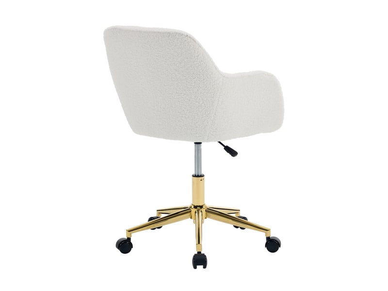  Fauteuil de bureau pivotant réglable 58x58x86 cm en tissu bouclette ivoire  - Conforama D
