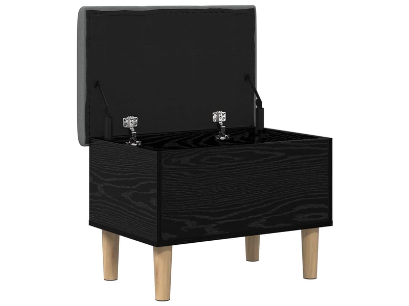  Banc chambre, banc de rangement avec coussin chêne noir 62x42x46 cm  - Conforama C