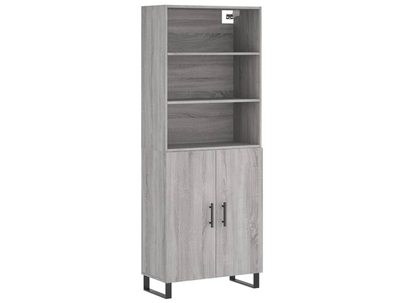  Buffet haut - bahut - meuble de rangement sonoma gris 69,5x34x180 cm bois d'ingénierie  - Conforama A