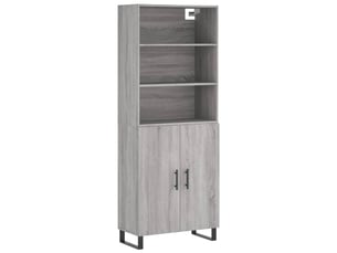 Buffet haut - bahut - meuble de rangement sonoma gris 69,5x34x180 cm bois d'ingénierie