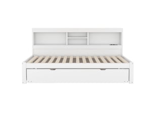 Lit banquette 90x200 cm <strong>ZOVIRA</strong> <strong></strong> coloris blanc