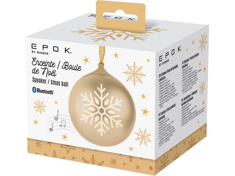  Enceinte bluetooth boule de noel or led flocon 10 w usb-c XMASBALLGOLD - Conforama C