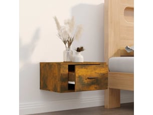 Table de chevet - cabinet de chevet - table de nuit murale chêne fumé 50x36x25 cm