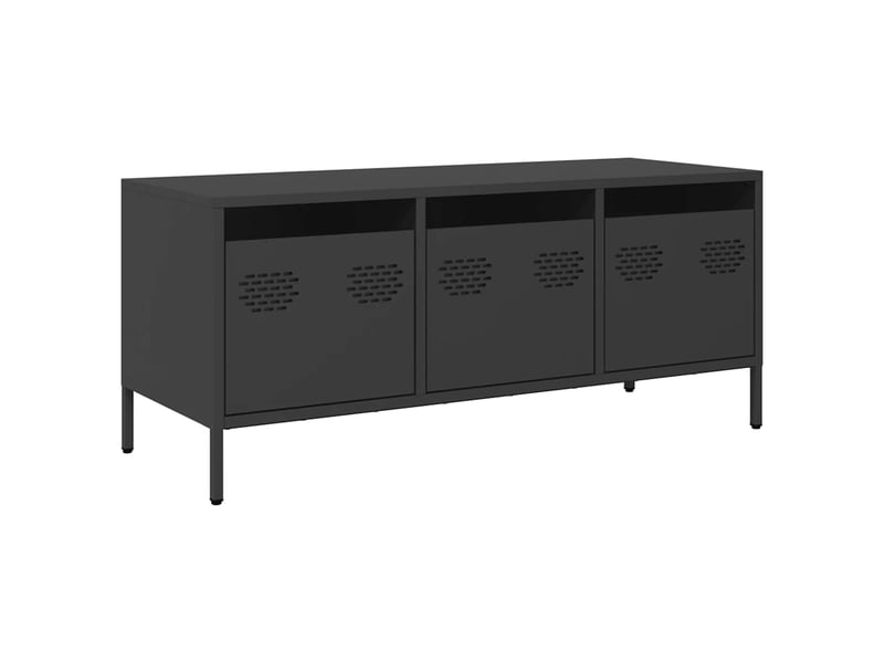  Meuble tv - banc tv - meuble de rangement noir 101,5x39x43,5 cm acier laminé à froid  - Conforama A