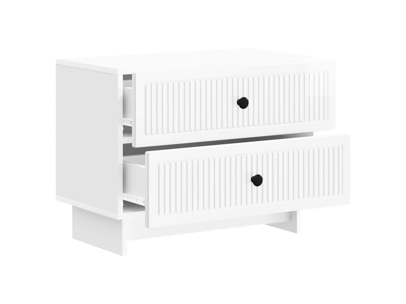 Table de chevet blanc brillant 62 x 34,5 x 47,5 cm - Conforama C