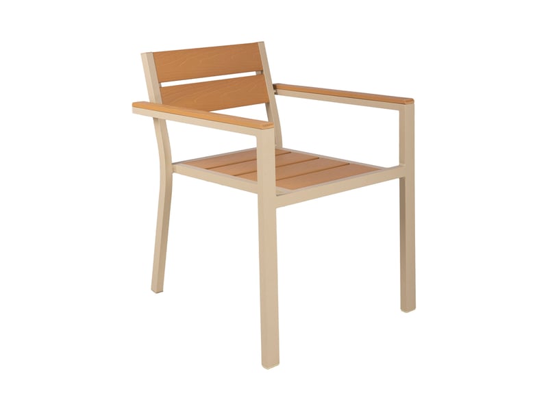  Lot de 2 fauteuils en aluminium et bois creme  - Conforama C