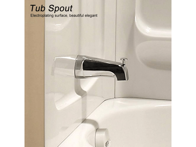  Robinet de baignoire mural galvanisé avec bec de baignoire dissimulé et inverseur rétractable pour salle de bain  - Conforama D