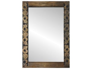 Miroir rectangulaire à fixer coloris marron <strong></strong>  <strong></strong> - 70 cm x 50 cm