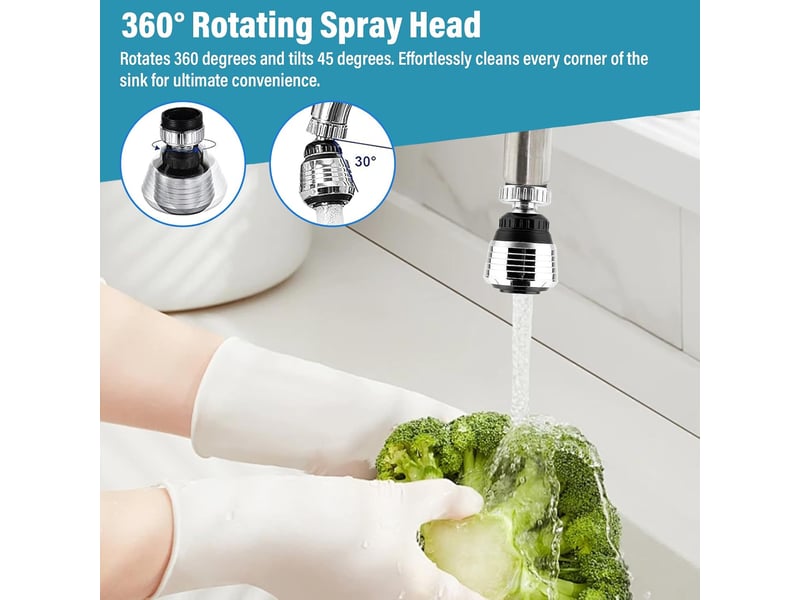  4 mousseurs rotatifs 360° 2 modes, adaptateurs cuisine salle bain douche  - Conforama E