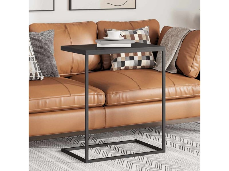  Table d'appoint | table basse noir 55x35x66 cm bois d'ingénierie shl4336  - Conforama B