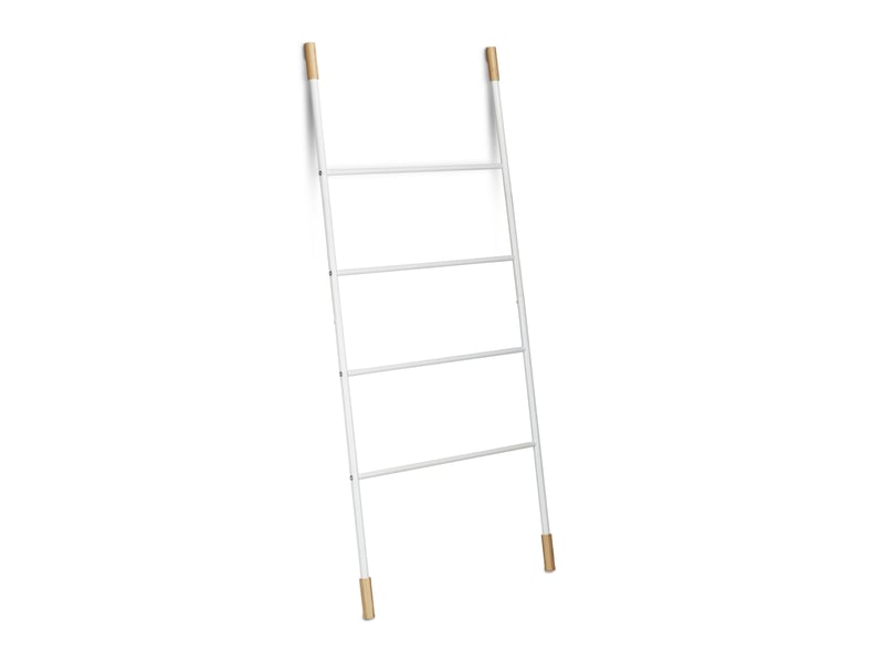  Échelle porte-serviettes décorative polyvalente 4 barreaux 160 x 50 x 40 cm en métal laqué blanc 13_0004271  - Conforama A