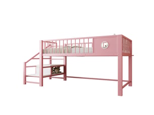 Lit simple 90x200 cm PHOEBE CAT coloris rose