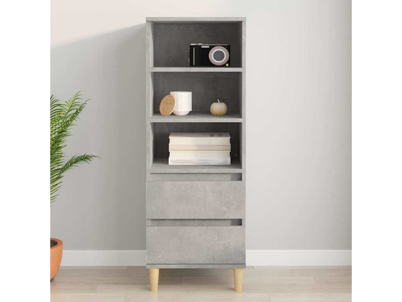  Buffet haut - bahut - meuble de rangement gris béton 40x36x110 cm bois d'ingénierie  - Conforama B
