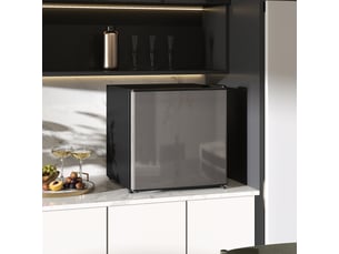 Réfrigérateur congélateur 46 l, petit réfrigérateur combiné avec portes réversibles, 48 x 44 x 49 cm, argenté