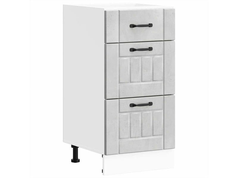  Meuble de rangement, armoire de cuisine lucca gris béton bois ingénierie shl2702  - Conforama A