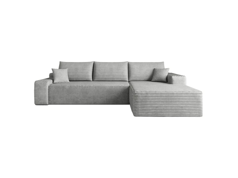 Canapé d’angle en l gris, 270 × 175 × 83 cm, configuration en l avec méridienne, espace de détente généreux, assise accueillante - Conforama A