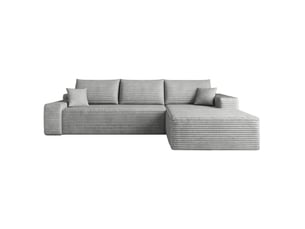 Canapé d’angle en l gris, 270 × 175 × 83 cm, configuration en l avec méridienne, espace de détente généreux, assise accueillante