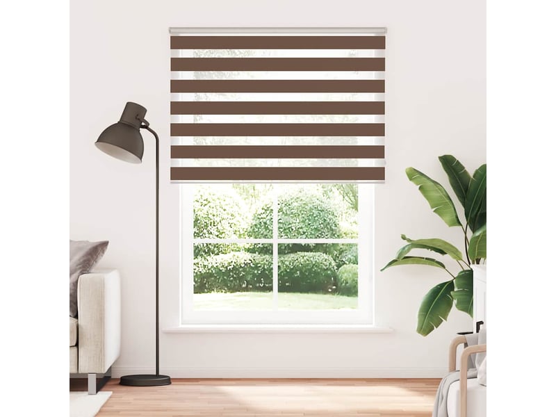  Store zèbre, store de fenêtre marron 155x200cm largeur du tissu 150,9cm polyester cf48689  - Conforama A